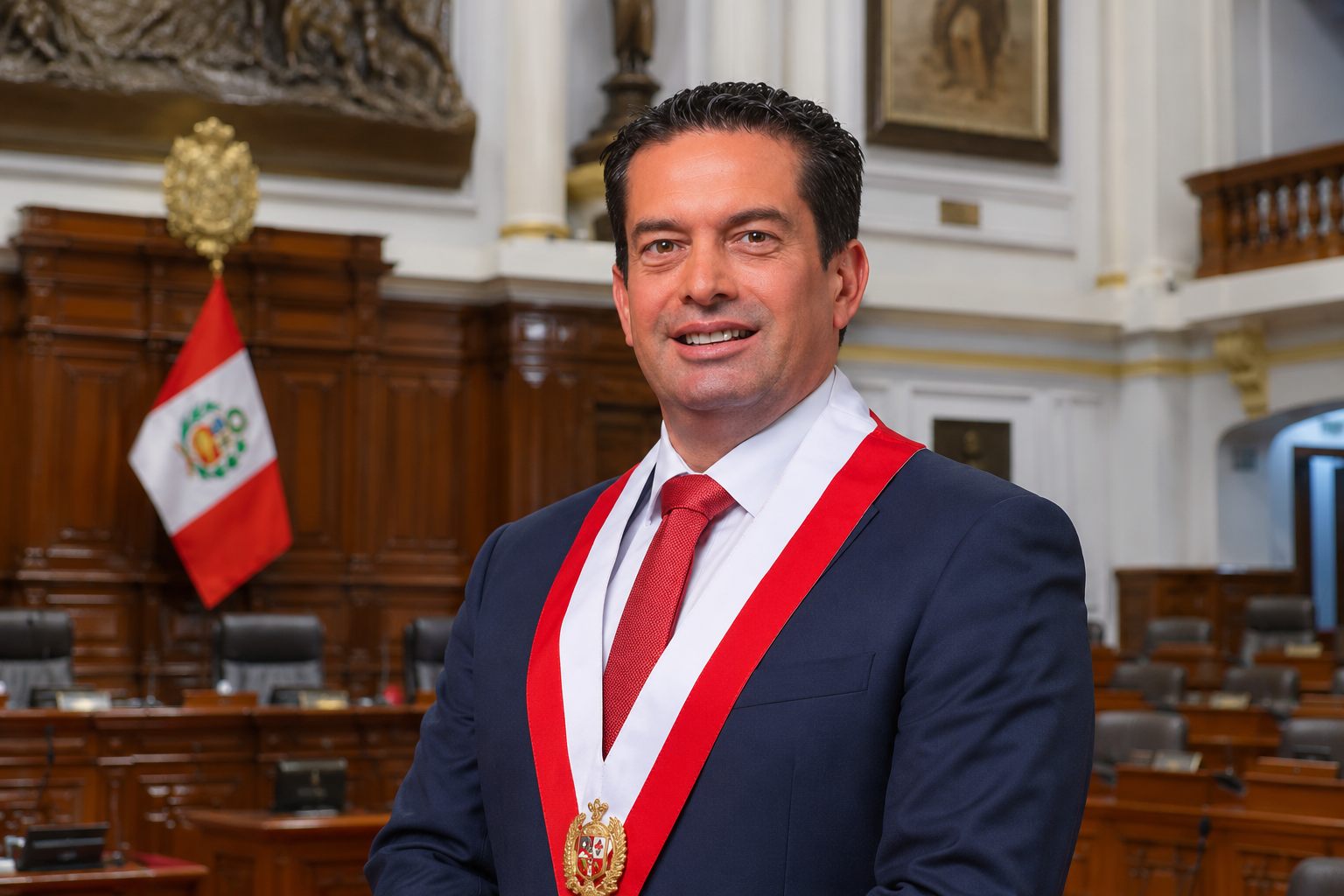 Miki Torres, presidente del Congreso, de Fuerza Popular. Imagen generada con inteligencia artificial.